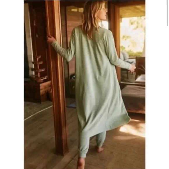 FREE PEOPLE Beach Bicoastal Seaglass Green Comfy Cardigan Duster - Picture 4 of 12